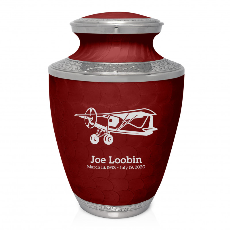 Bush Plane Cremation Urn - Rose Red