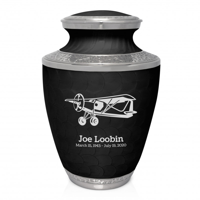 Bush Plane Cremation Urn - Ebony Black