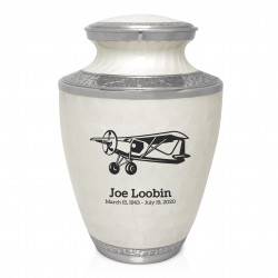 Bush Plane Cremation Urn - Radiant White