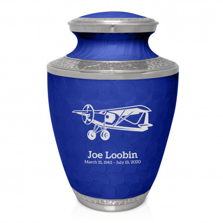 Bush Plane Cremation Urn - Royal Blue