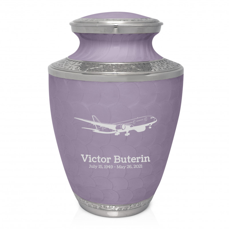 Commercial Airplane Cremation Urn - Regal Purple