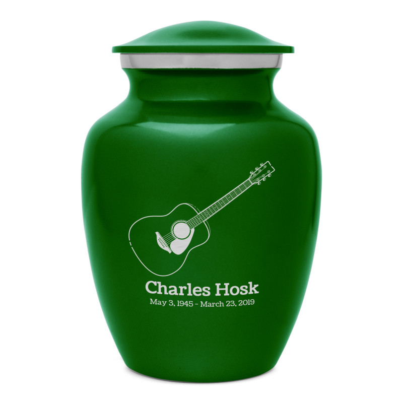 Acoustic Guitar Sharing Urn - Shamrock Green