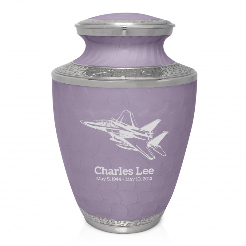 Fighter Jet Plane Cremation Urn - Regal Purple