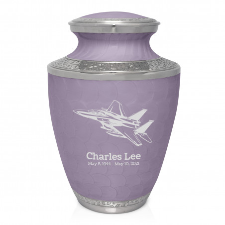 Fighter Jet Plane Cremation Urn - Regal Purple