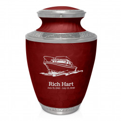 Boat Cremation Urn - Rose Red
