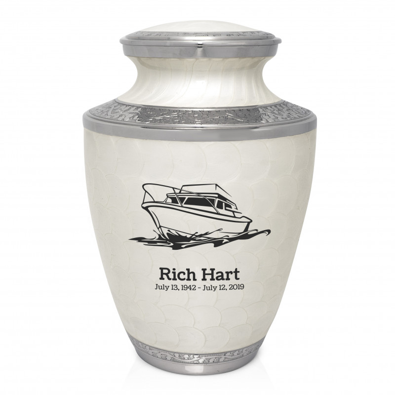 Boat Cremation Urn - Radiant White