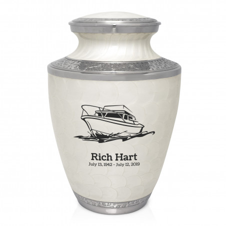 Boat Cremation Urn - Radiant White