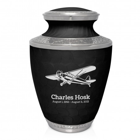 Airplane II Cremation Urn - Ebony Black