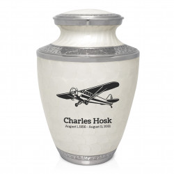 Airplane II Cremation Urn - Radiant White