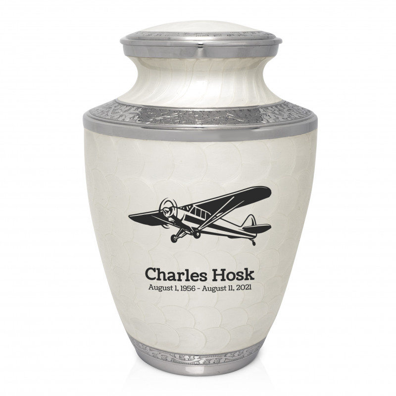 Airplane II Cremation Urn - Radiant White