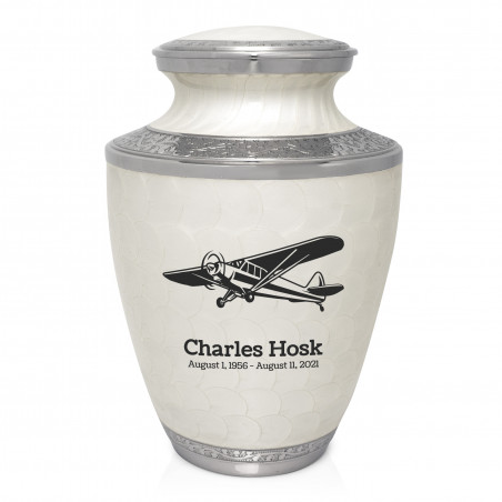 Airplane II Cremation Urn - Radiant White