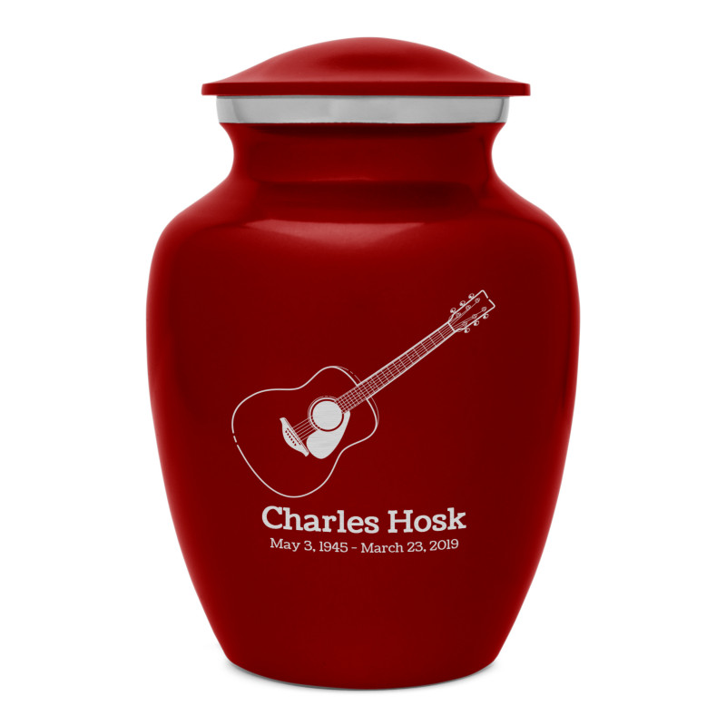 Acoustic Guitar Sharing Urn - Ruby Red
