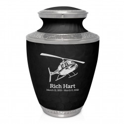 Helicopter Cremation Urn - Ebony Black