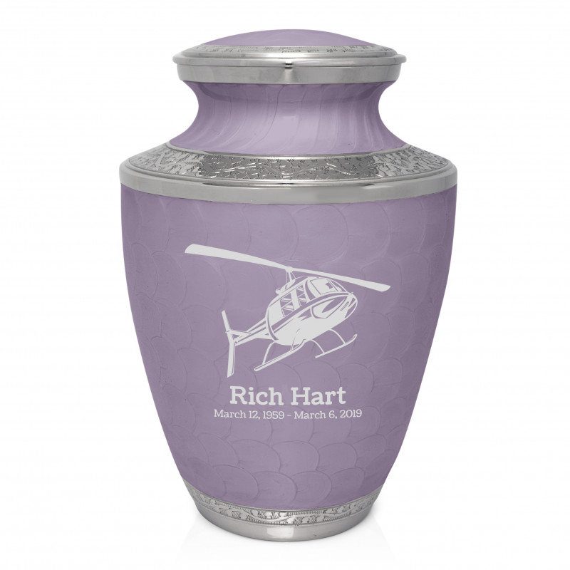 Helicopter Cremation Urn - Regal Purple