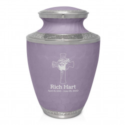Jesus Crucifix Cremation Urn - Regal Purple