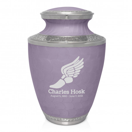 Running - Winged Foot Cremation Urn - Regal Purple