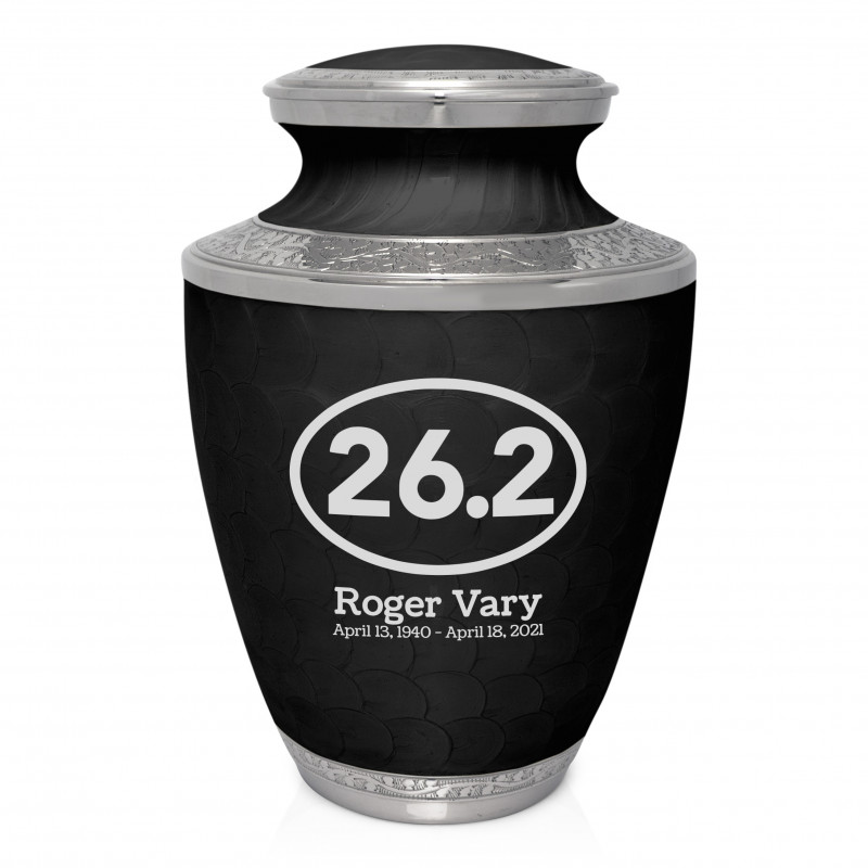 Running - 26.2 Cremation Urn - Ebony Black
