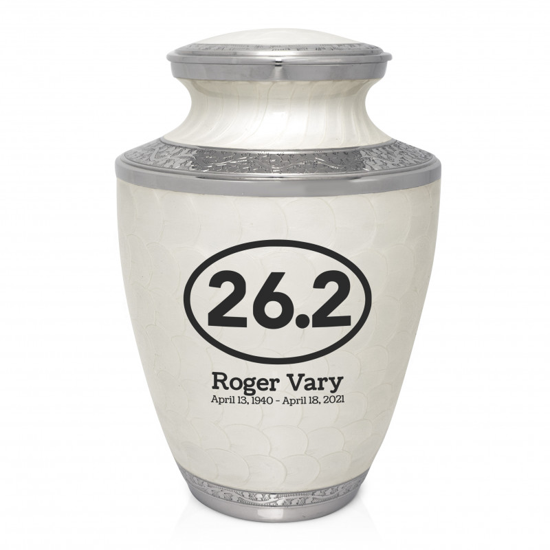 Running - 26.2 Cremation Urn - Radiant White