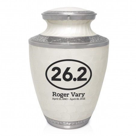 Running - 26.2 Cremation Urn - Radiant White