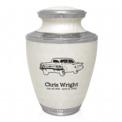 Classic Car III Cremation Urn - Radiant White