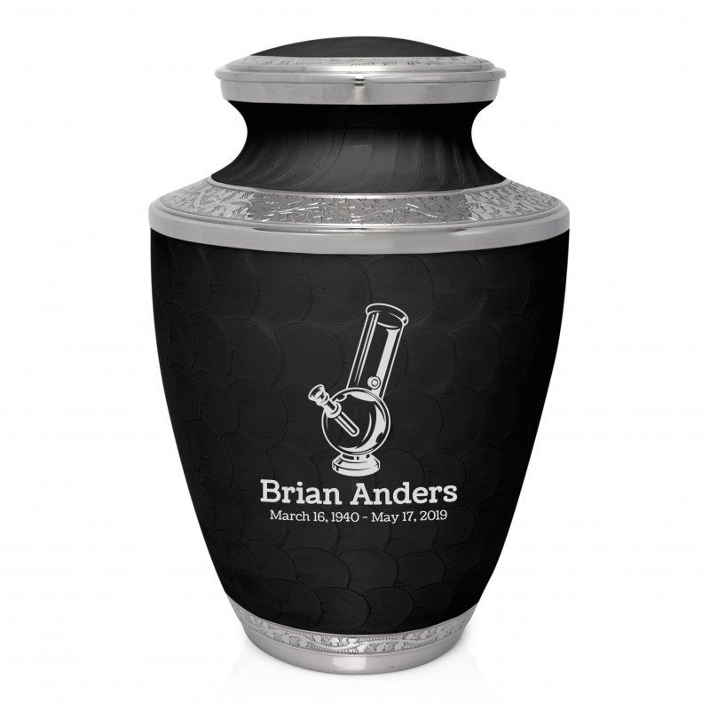 Marijuana Bong Cremation Urn - Ebony Black