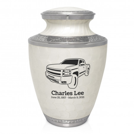Truck I Cremation Urn - Radiant White