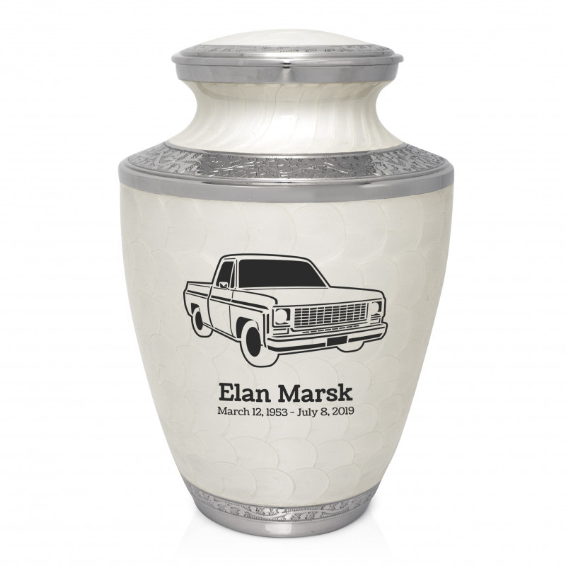 Truck II Cremation Urn - Radiant White