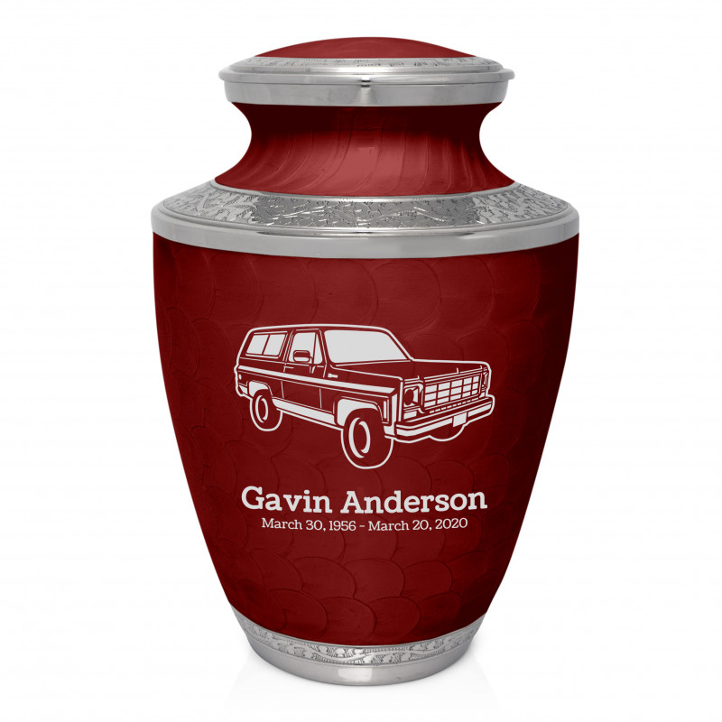 Truck III Cremation Urn - Rose Red
