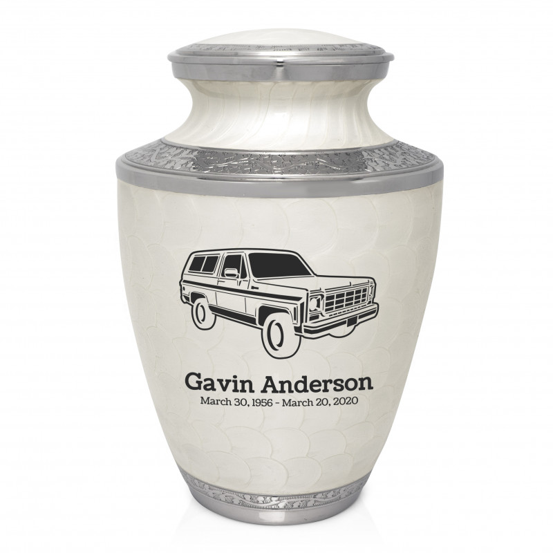 Truck III Cremation Urn - Radiant White