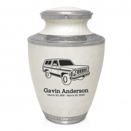 Truck III Cremation Urn - Radiant White