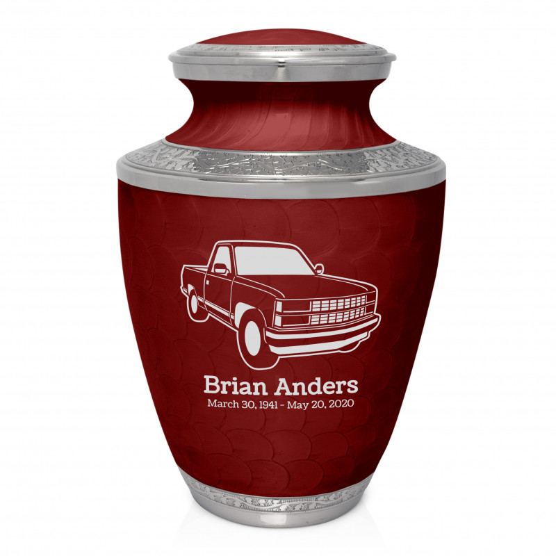 Truck V Cremation Urn - Rose Red