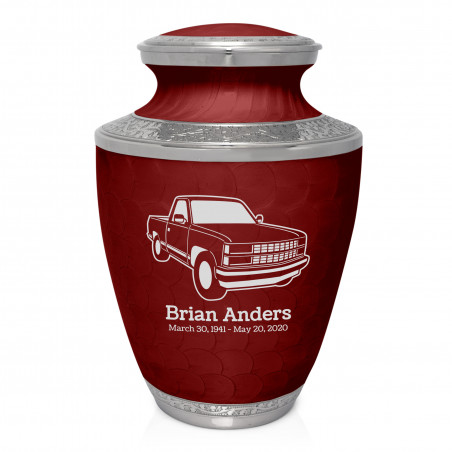 Truck V Cremation Urn - Rose Red