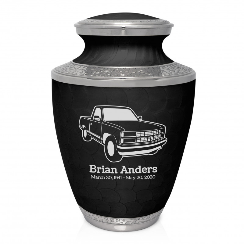 Truck V Cremation Urn - Ebony Black