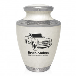 Truck V Cremation Urn - Radiant White