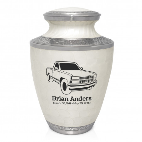 Truck V Cremation Urn - Radiant White