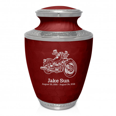 Motorcycle II Cremation Urn - Rose Red