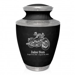 Motorcycle II Cremation Urn - Ebony Black