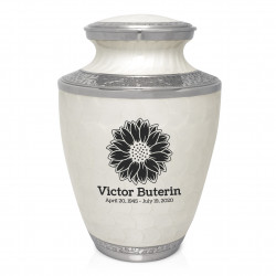 Sunflower Cremation Urn - Radiant White