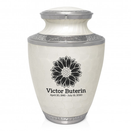 Sunflower Cremation Urn - Radiant White
