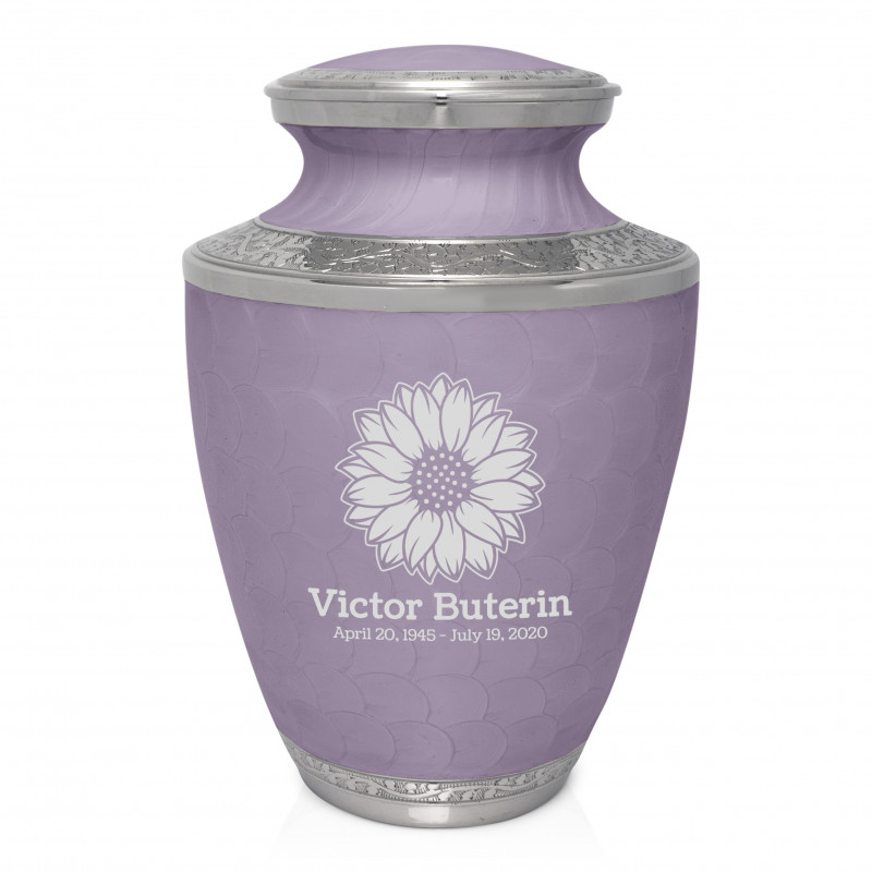 Sunflower Cremation Urn - Regal Purple
