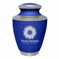 Sunflower Cremation Urn - Royal Blue