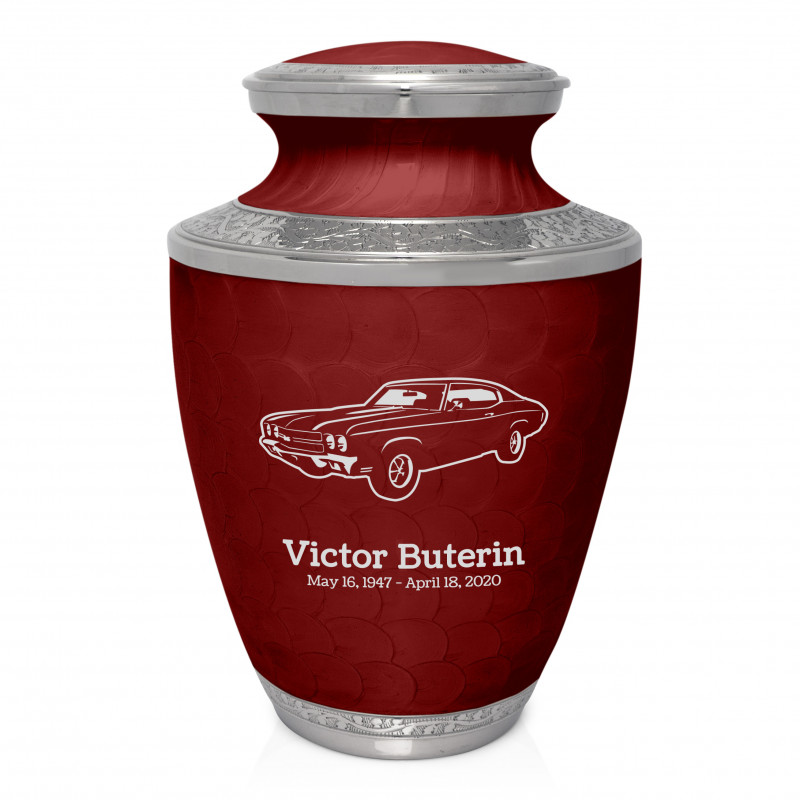 Muscle Car III Cremation Urn - Rose Red