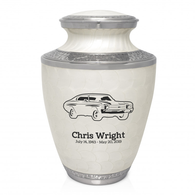 Muscle Car IV Cremation Urn - Radiant White