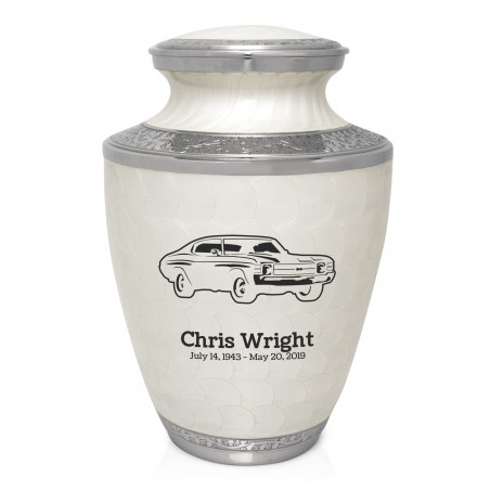Muscle Car IV Cremation Urn - Radiant White