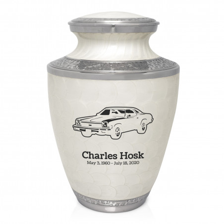Muscle Car V Cremation Urn - Radiant White
