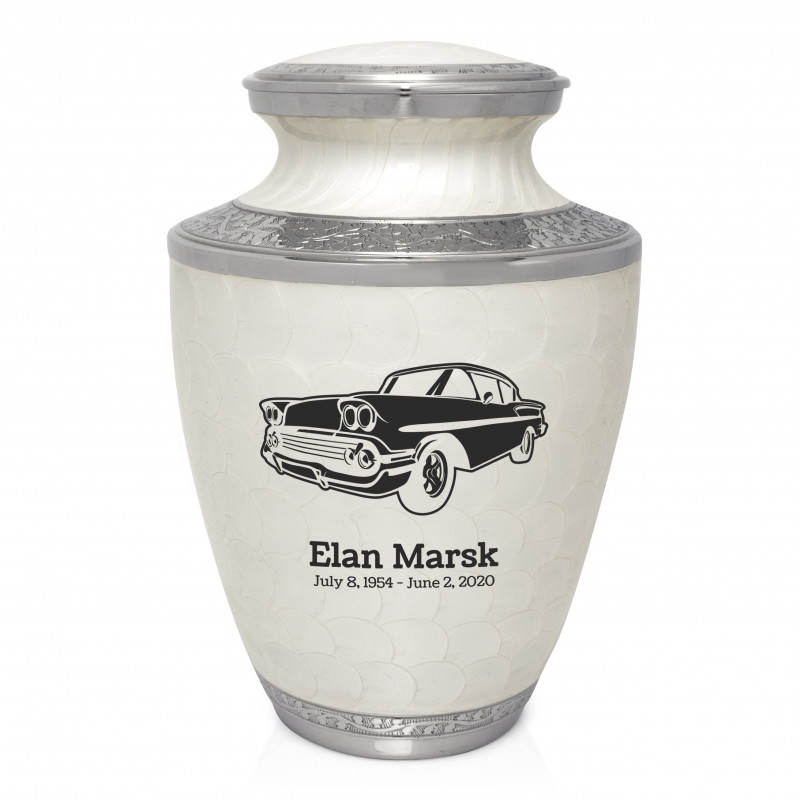 Classic Car VI Cremation Urn - Radiant White