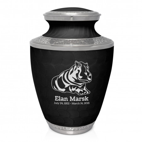 Hippo Cremation Urn - Ebony Black