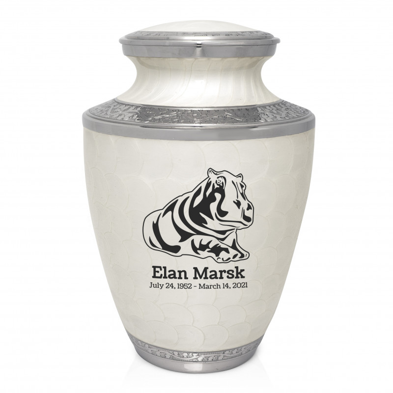 Hippo Cremation Urn - Radiant White