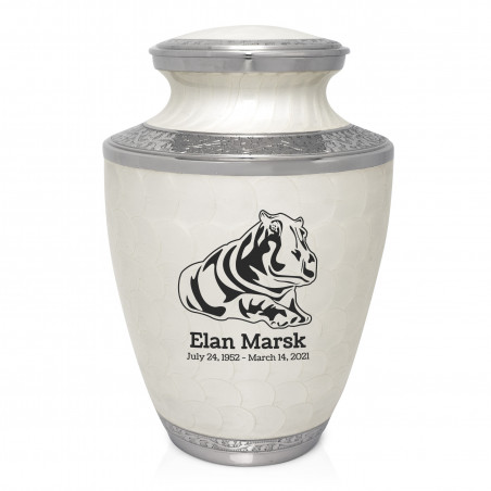 Hippo Cremation Urn - Radiant White