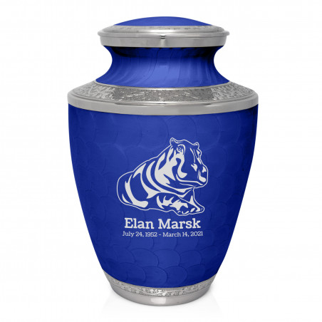 Hippo Cremation Urn - Royal Blue